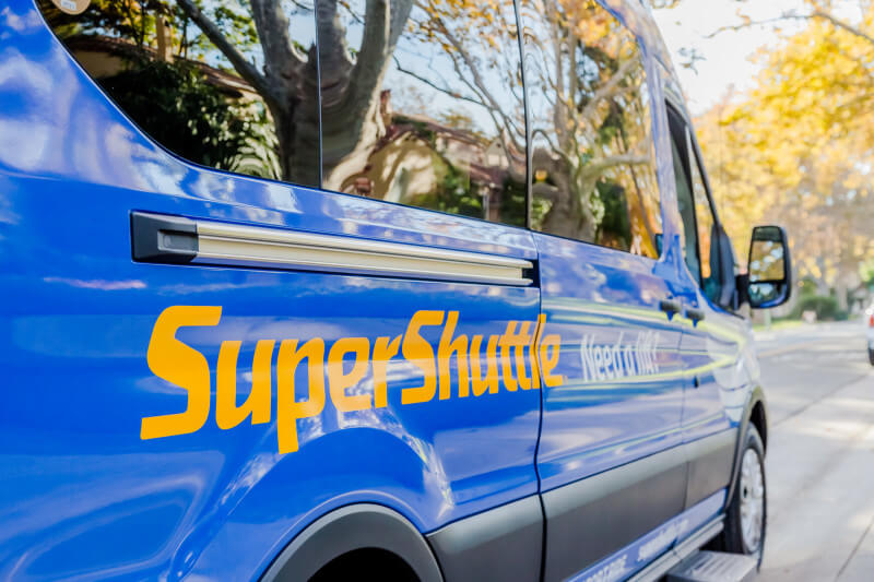 super shuttle blue van